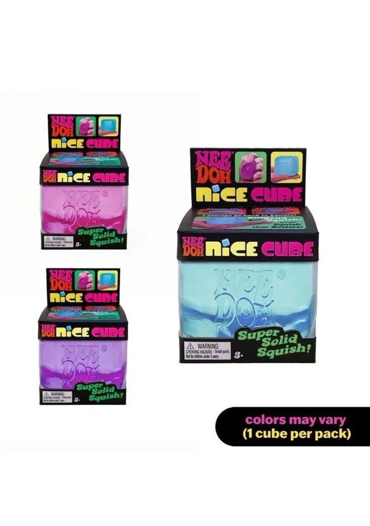 3 PACK Nee Doh Nice Cube Super Solid Squish - Blue Purple Pink - Brand New 3 PACK Nee Doh Nice Cube Super Solid Squish - Blue Purple Pink - Brand New