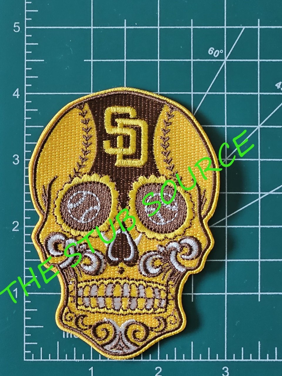 San Diego Padres Sugar Skull Brown Gold 2.0 Embroidered Iron / Sew On Patch