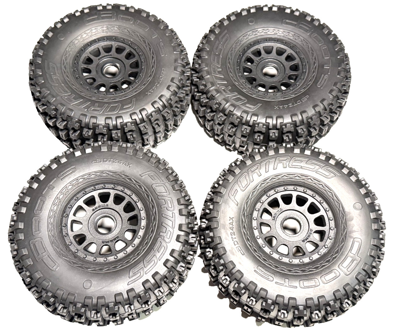 ARRMA MOJAVE 1/7 6S EXB dBOOTS \'FORTRESS\' Tire Set 17MM Glued, Black (4) AA