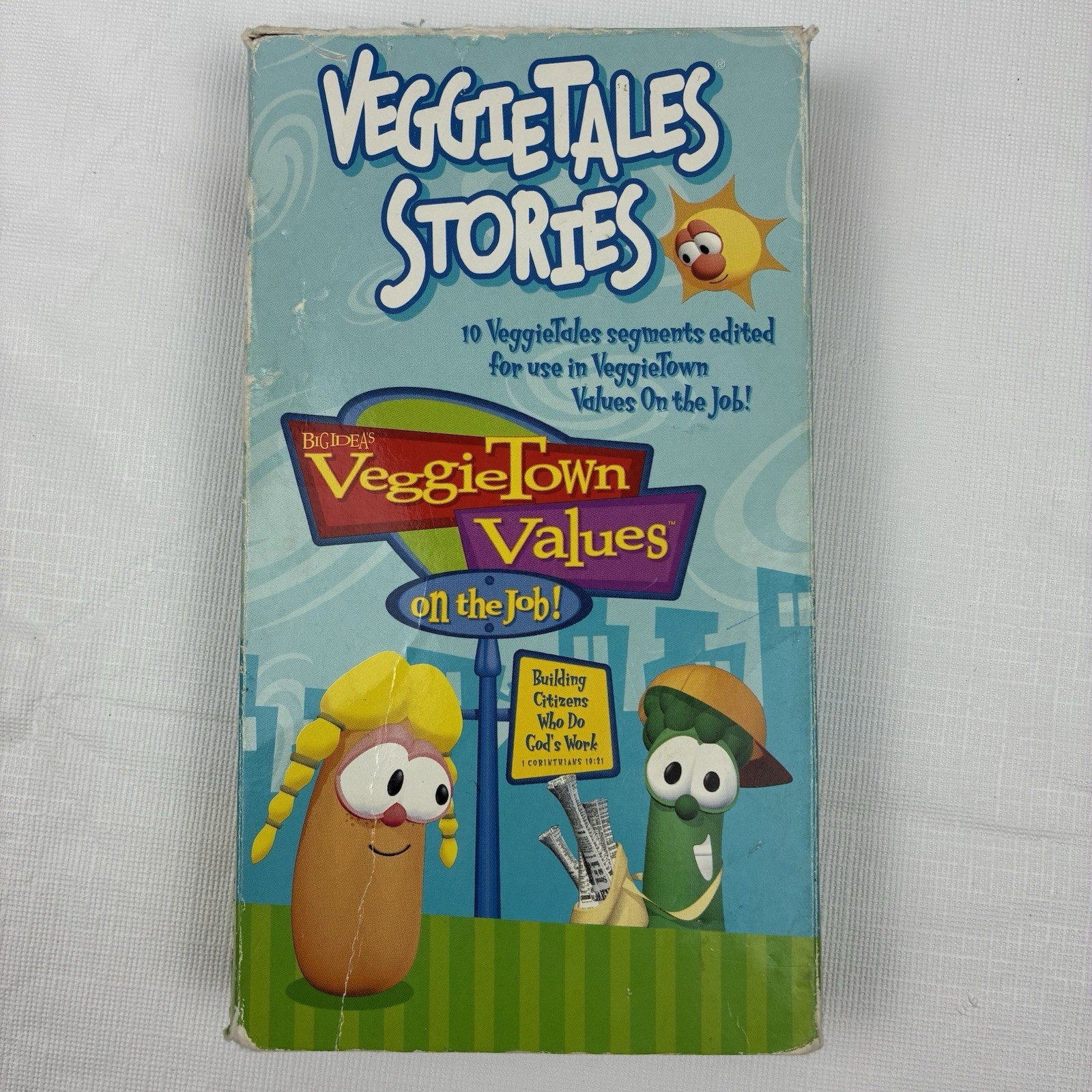 VeggieTales Stories VeggieTown Values On The Job VHS 2002 Tested Works Rare