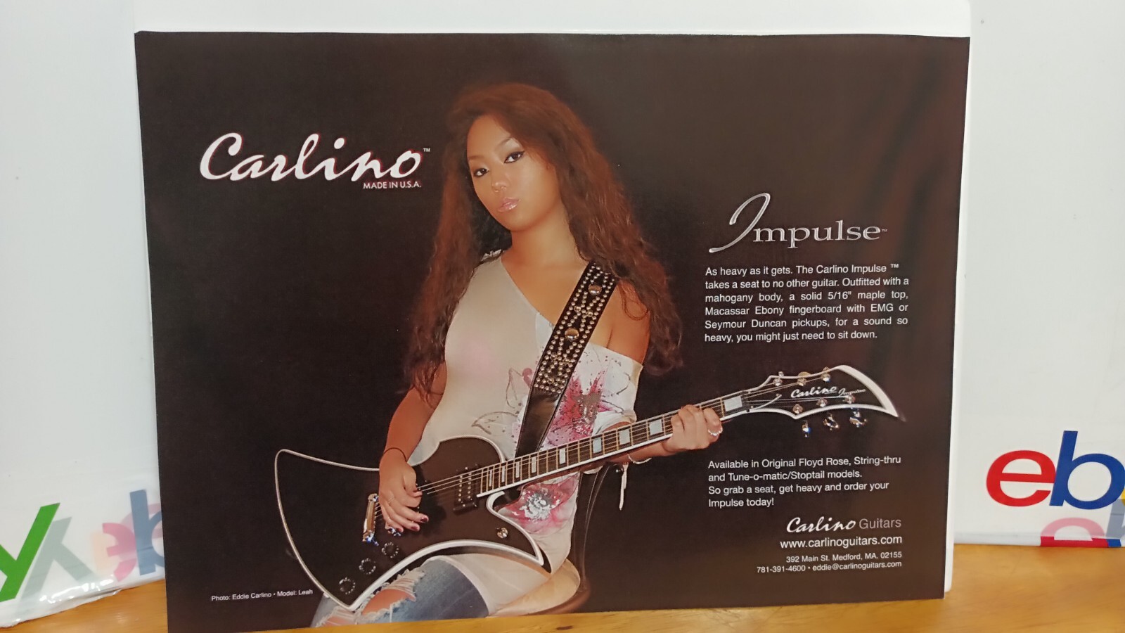 CARLINO GUITARS USA IMPULSE GUITAR AD PRINT 11 X 8.5 A7 CARLINO GUITARS USA IMPULSE GUITAR AD PRINT 11 X 8.5 A7