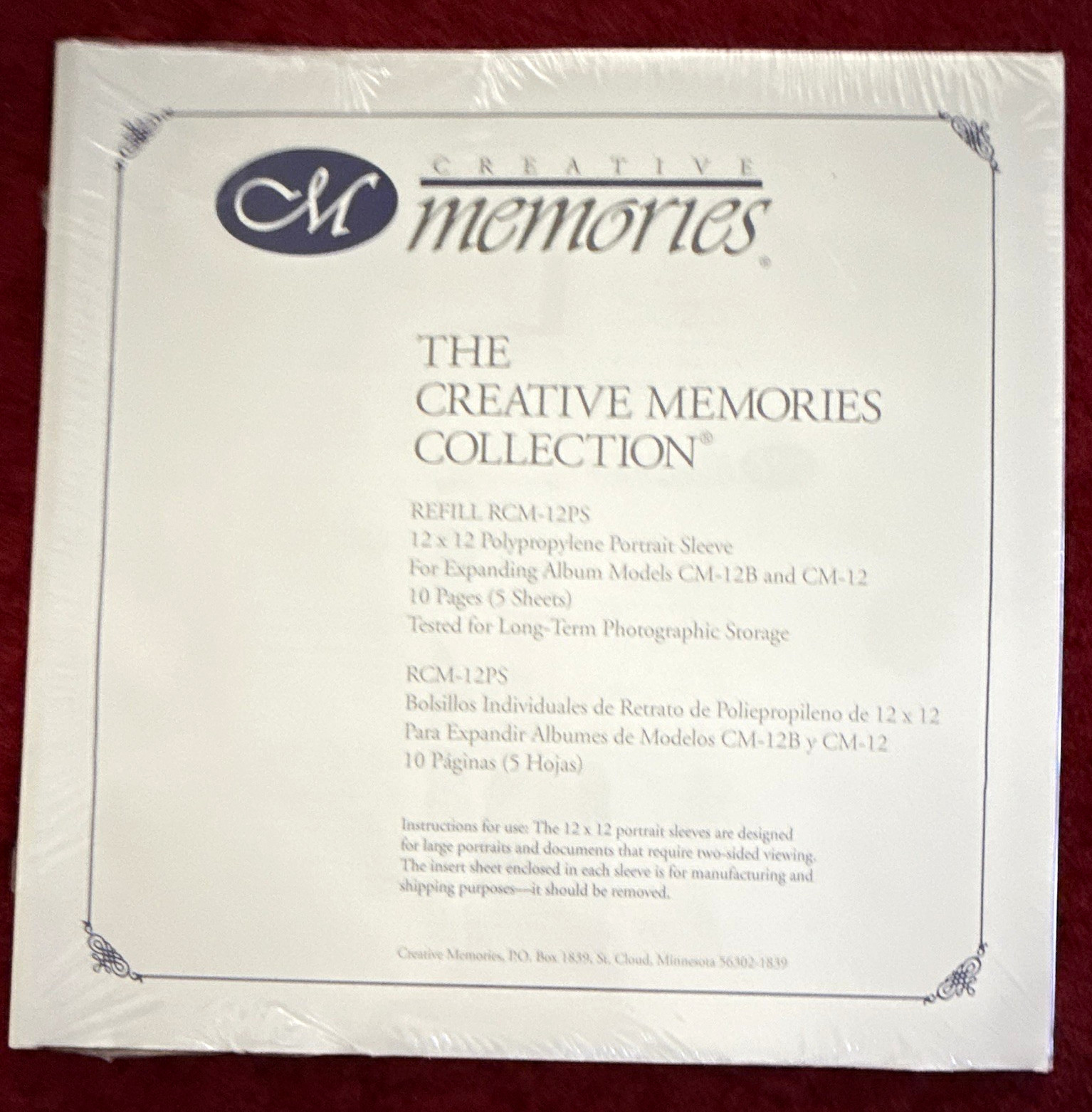 Creative Memories 12x12 Polypropylene Picture Pocket Pages Refill RCM-12PS 