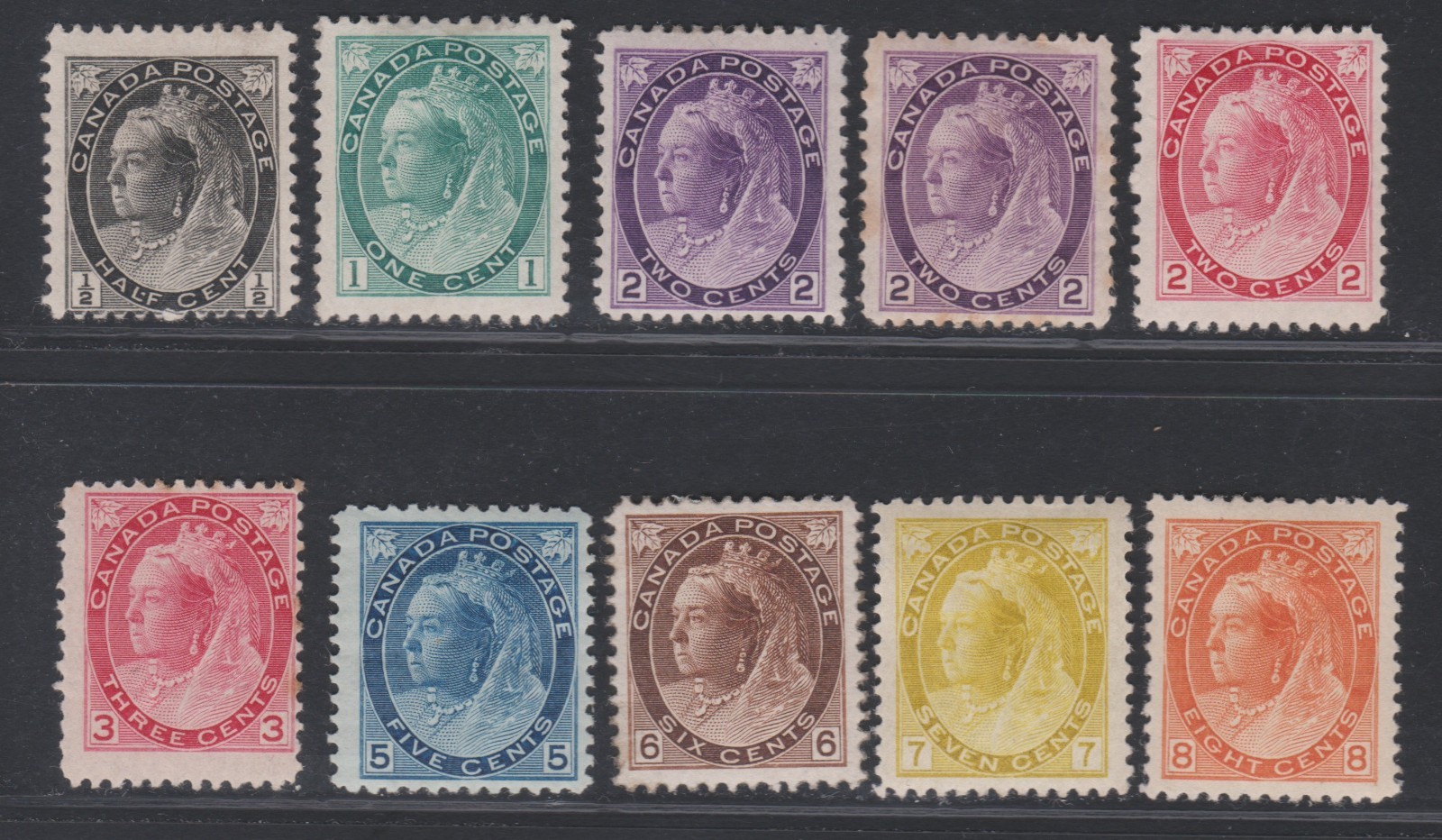 Canada 1898-1902 QV Portrait Series SG#150-165 MH aVF/XF A2560