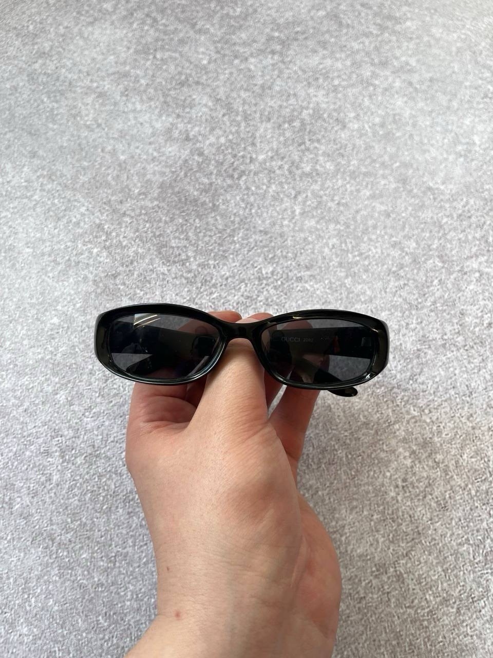 Vintage Gucci 2092 Black Sunglasses G Logo Rectangular Y2K Designer Eyewear