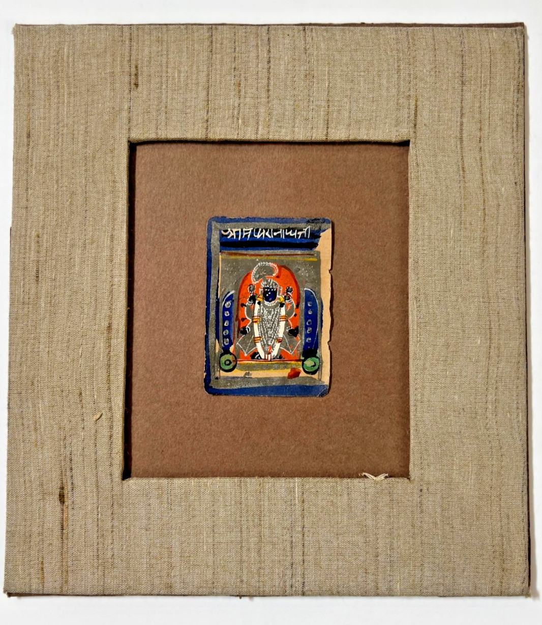 Antique Indian Shrinathji Miniature PAINTING Krishna Pichwai GOUACHE Art RARE