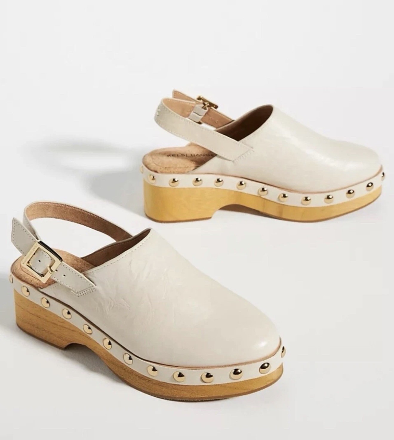 Kelsi Dagger Brooklyn Warehouse Sz 7 Ivory Leather Slingback Platform Clog NWOB