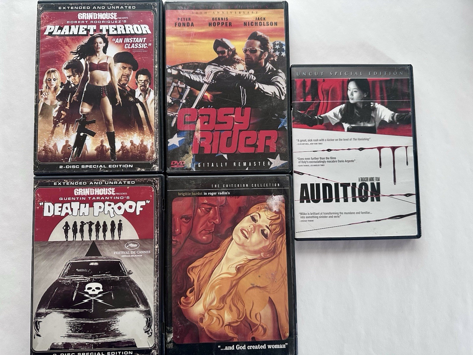 Assorted Lot Of 5 DVDs Horror Grindhouse Classics Used Good Condition