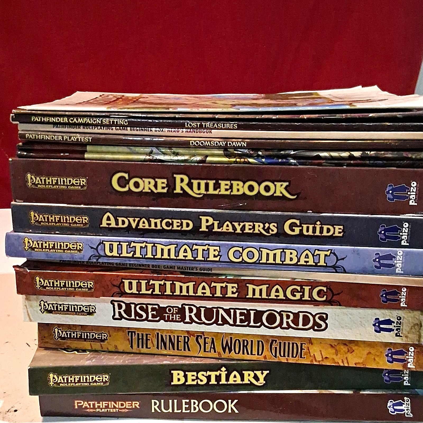 Paizo Pathfinder RPG Lot: Core Rulebook, APG, Bestiary, Ultimate Magic/Combat