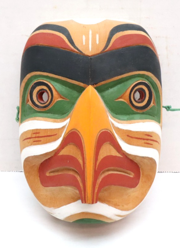 KWAKIUTL Carved Mask Northwest Coast Native American Signed EAGLE First Nations