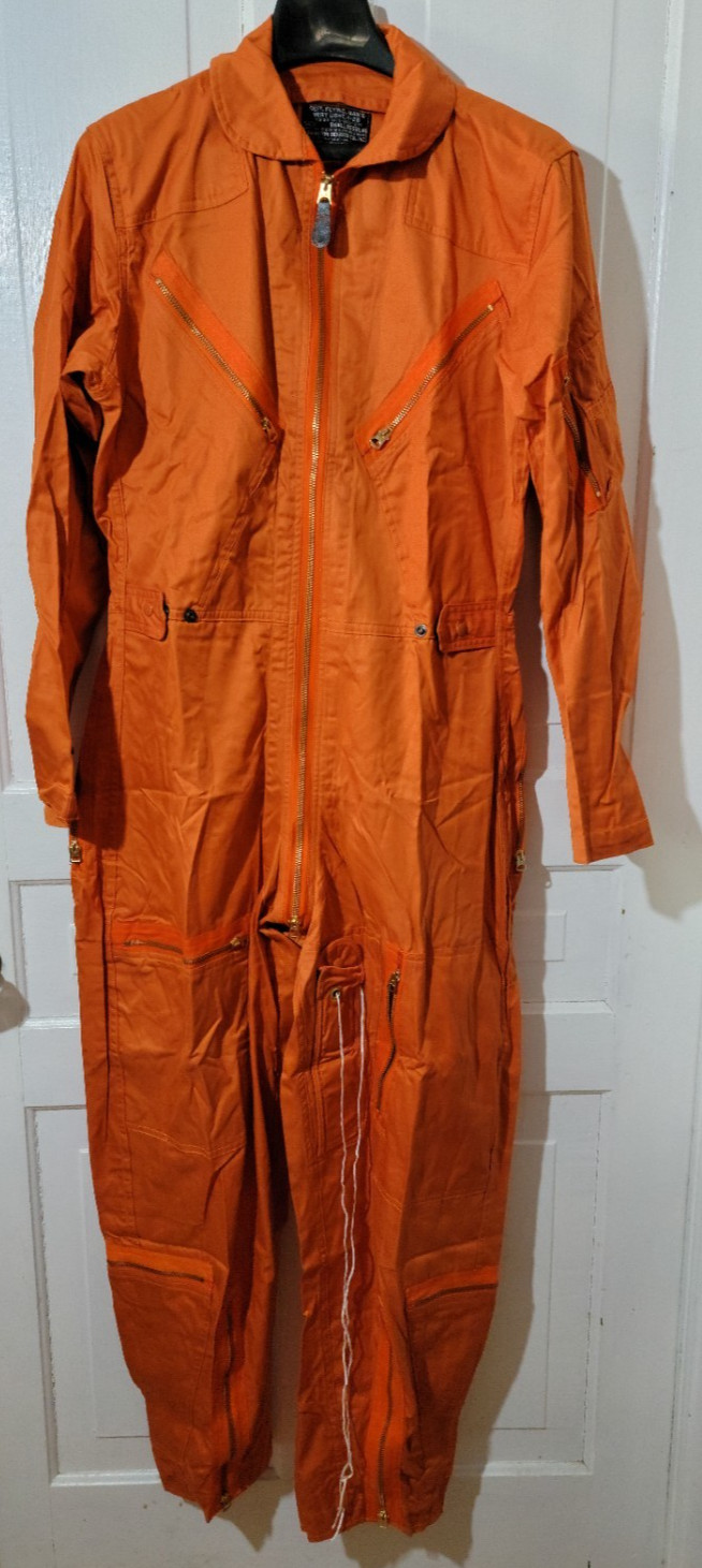 EUC RARE VTG 1963 US Air Force K-2B Flight Suit Indian Orange S Cotton Astronaut