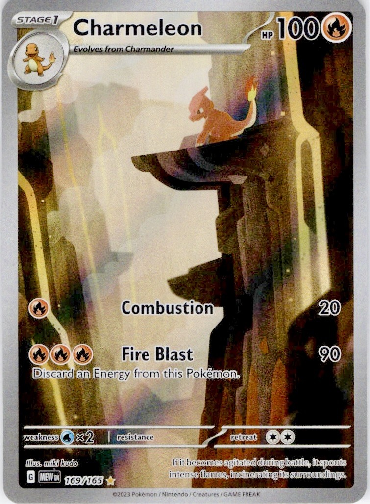 Charmeleon 169/165 Illustration Rare 151 Pokemon Holo Near Mint Charmeleon 169/165 Illustration Rare 151 Pokemon Holo Near Mint