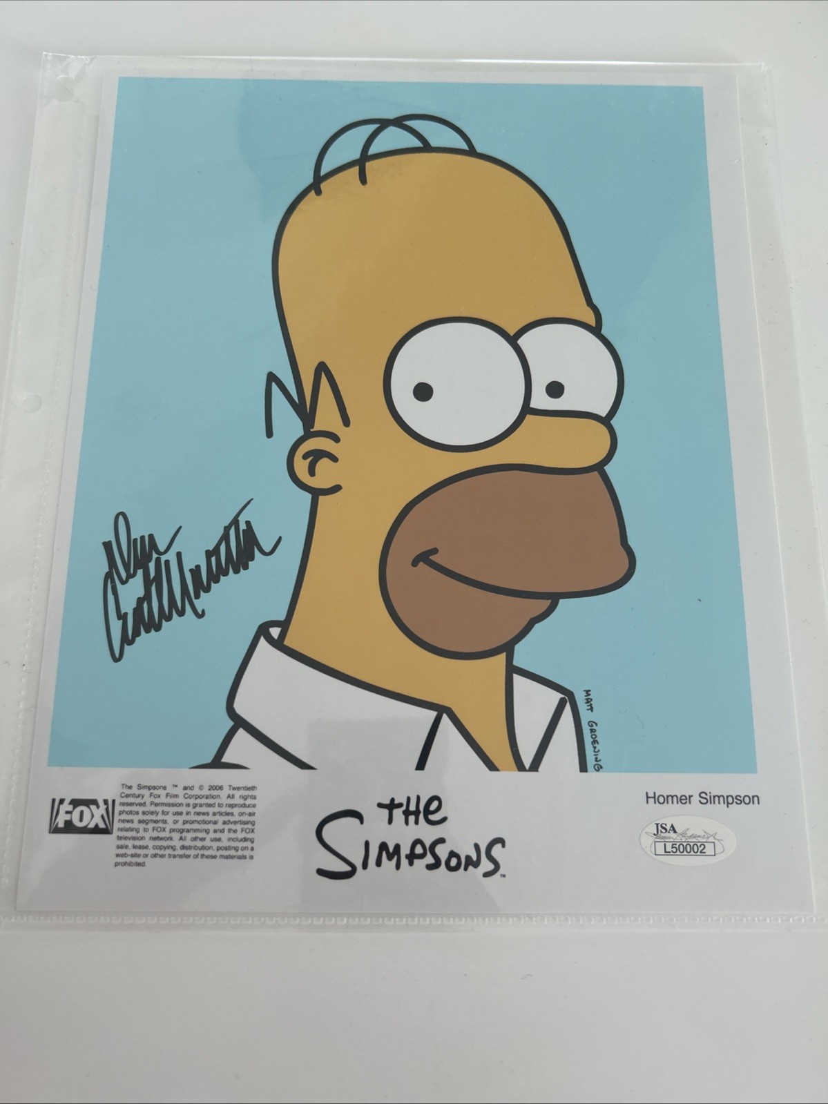 Homer Simpson Autographed Photo 8x10 From The Simpsons Signed Homer Simpson Autographed Photo 8x10 From The Simpsons Signed
