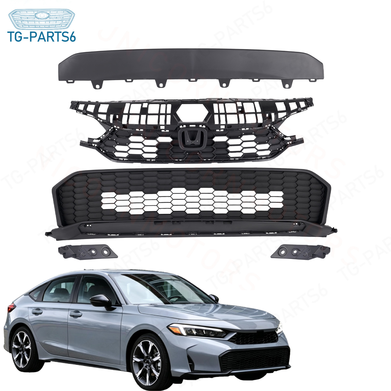 For Honda Civic 2025-2026 Upper Grille Lower Bumper Grille Set 71200T56A51