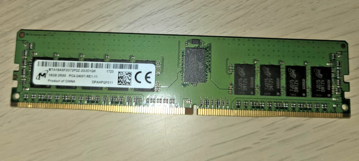 16GB Micron MTA18ASF2G72PDZ-2G3D1QI 2400MHz DDR4 RDIMM Server Memory
