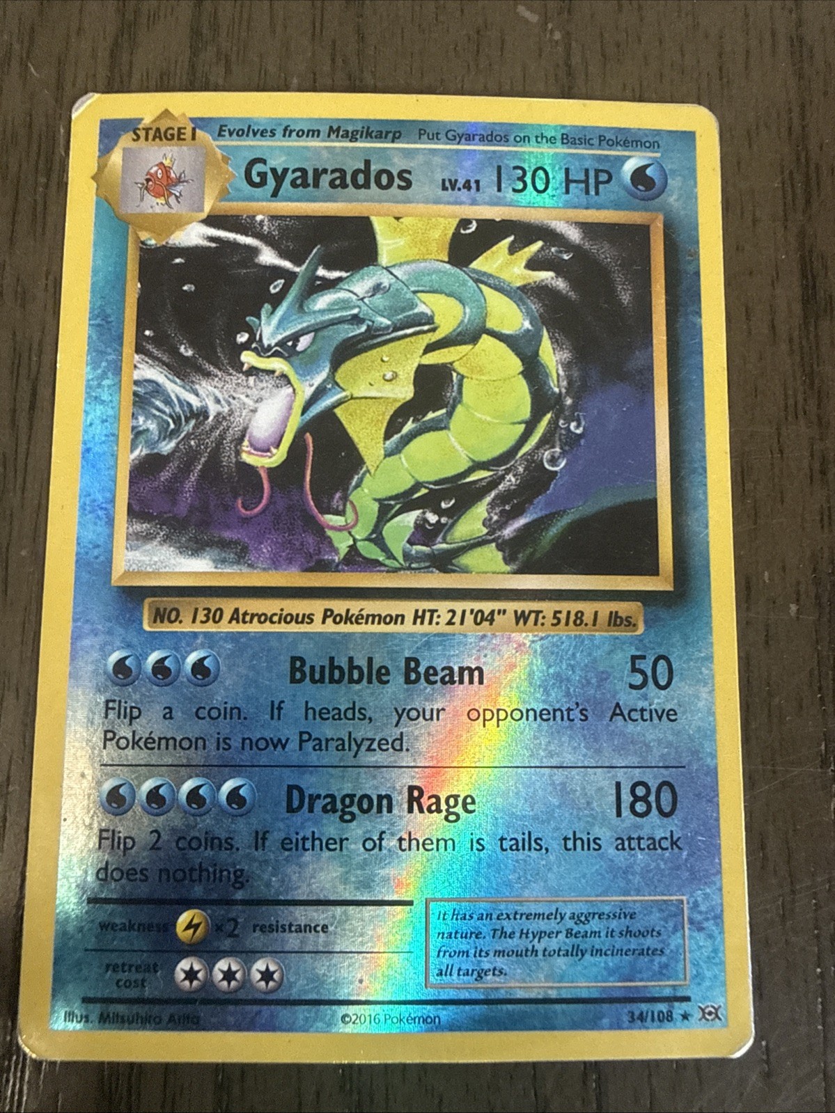Gyarados 34/108 Evolutions Reverse Holo
