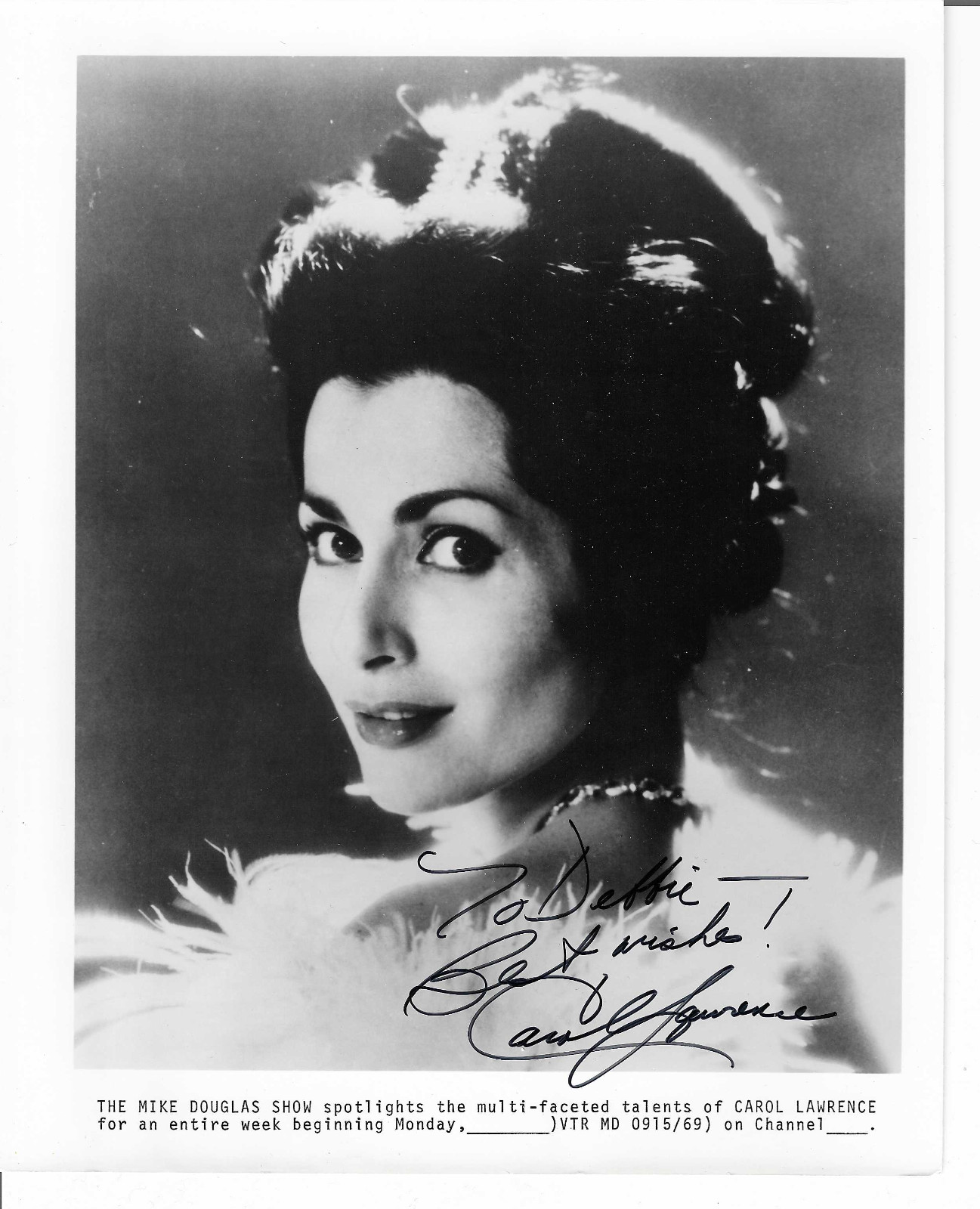 Carol Lawrence Autographed Signed Photograph Carol Lawrence Autographed Signed Photograph
