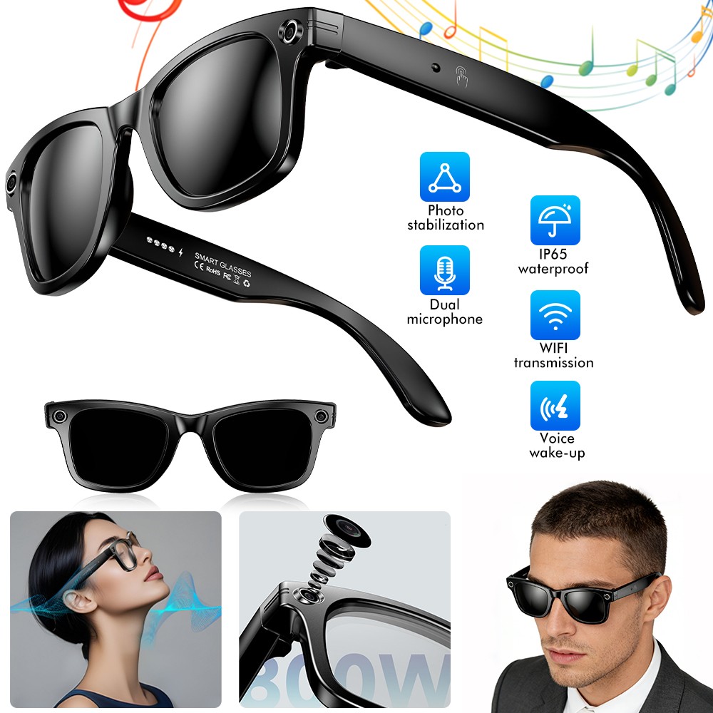 AI Gafas inteligentes HD Camara Bluetooth Traduccion Auriculares Para Telefonos