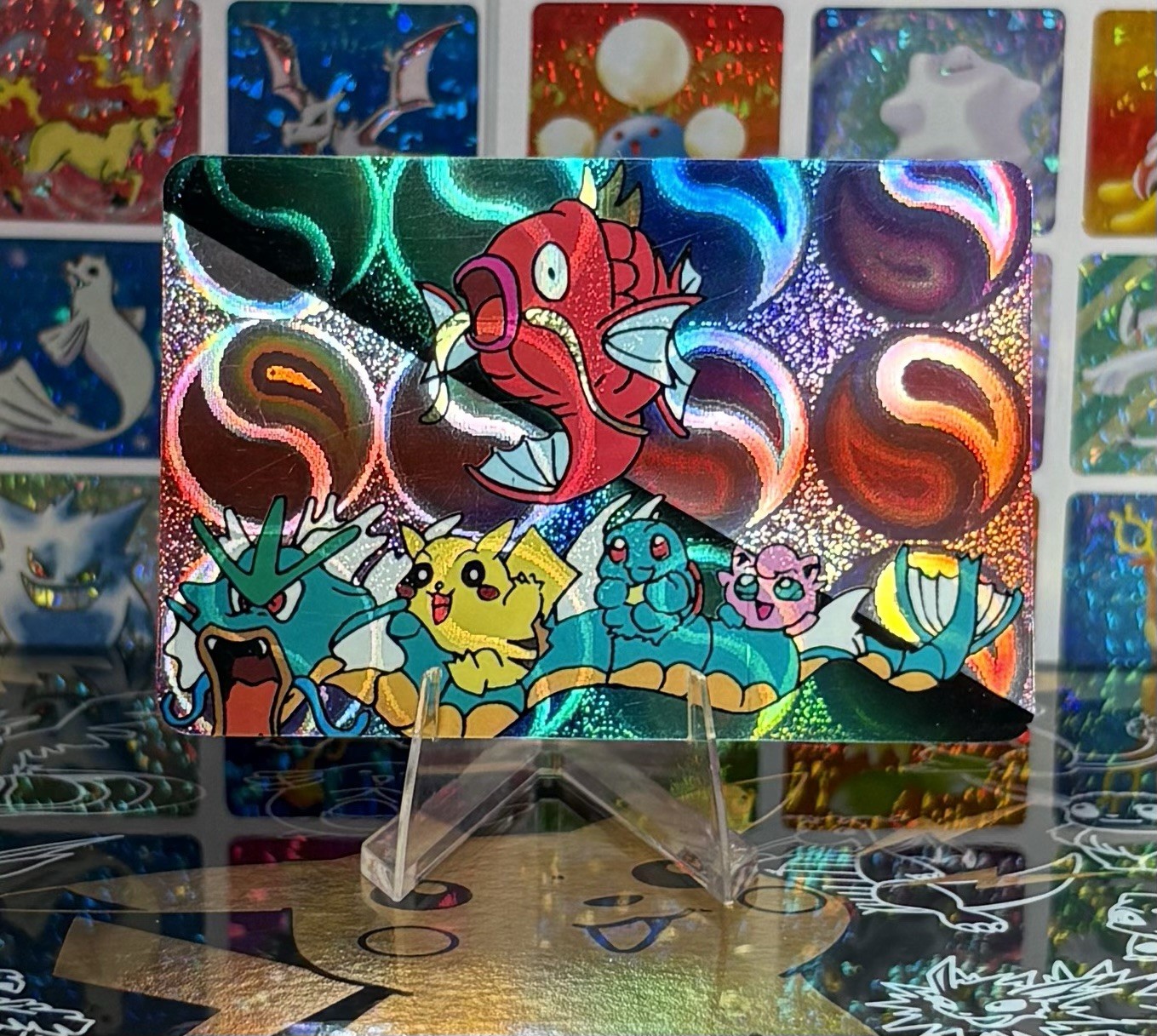 Pokémon Gyarados Vintage Holo Prism Vending Machine Sticker Pocket Monsters 1998