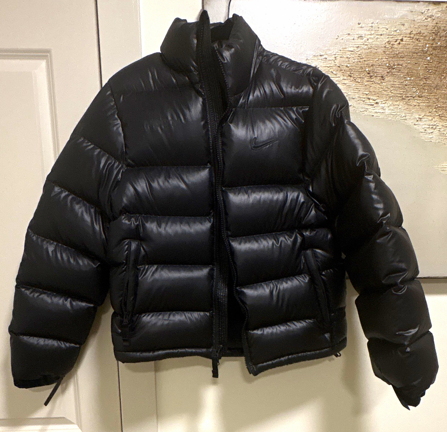 Nike NOCTA Men\'s Black Down Puffer Jacket Full Zip Stand-Up Collar Size M