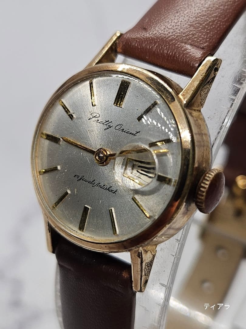 Working item rare mechanical ORIENT Pretty manual winding wristwatch vintage