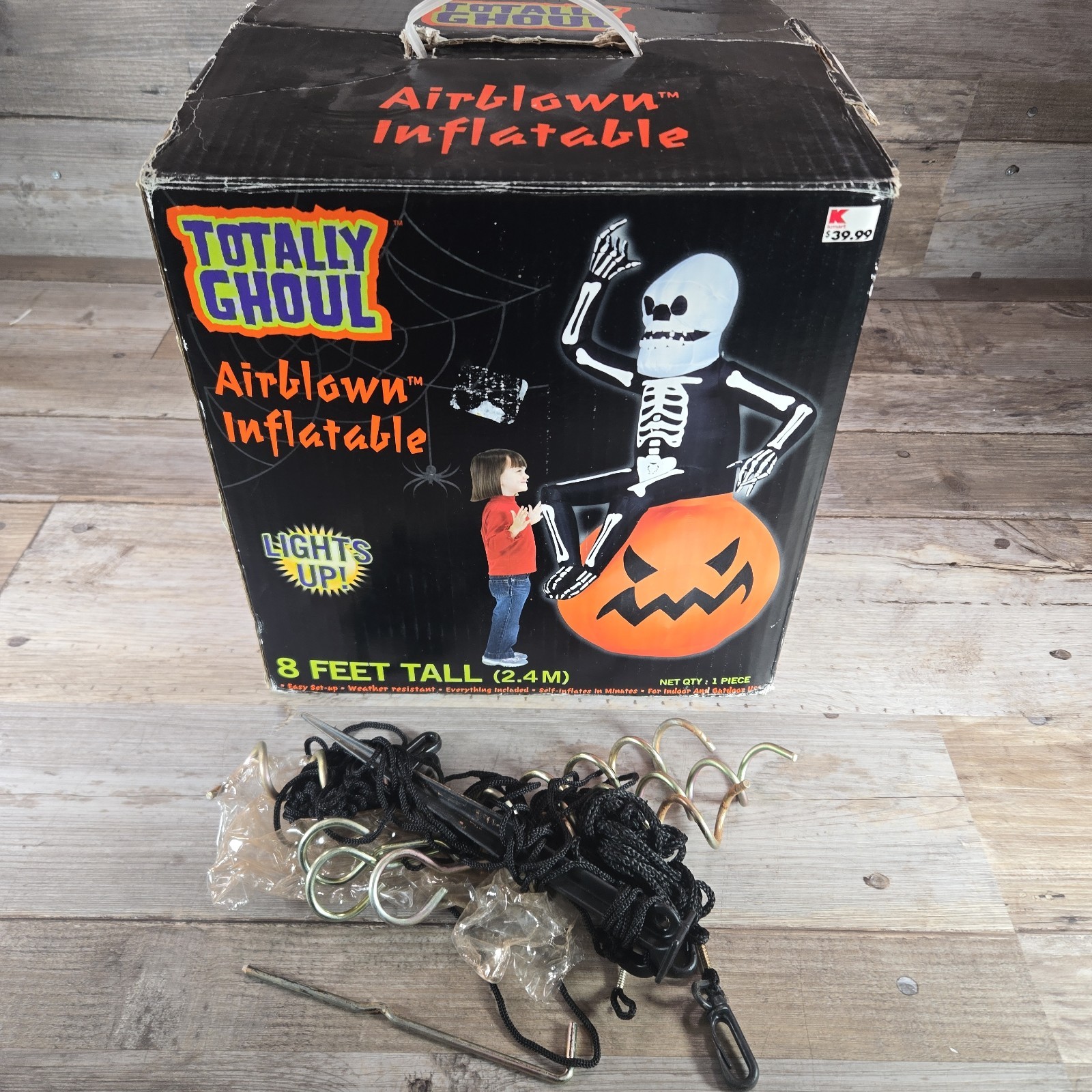 Vintage Gemmy Totally Ghoul 8ft Halloween Inflatable Skeleton On Pumpkin Vintage Gemmy Totally Ghoul 8ft Halloween Inflatable Skeleton On Pumpkin