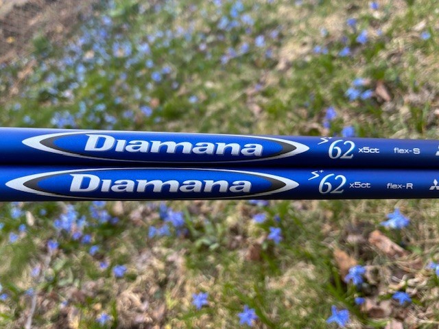 New Mitsubishi Diamana S+ Blue x5ct Driver Shaft With Grip & Adapter Installed