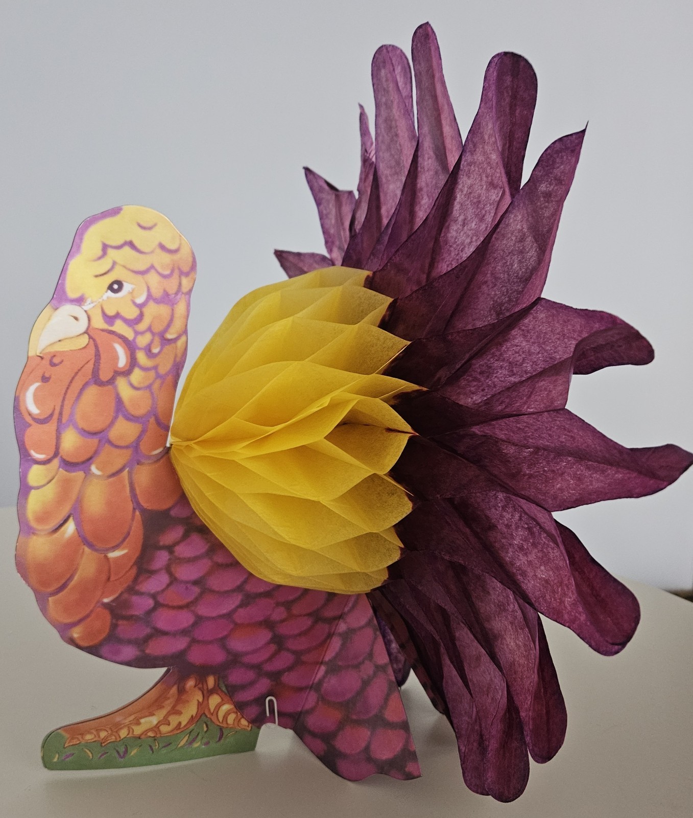 Vintage Thanksgiving Turkey Honeycomb Tabletop Decoration 