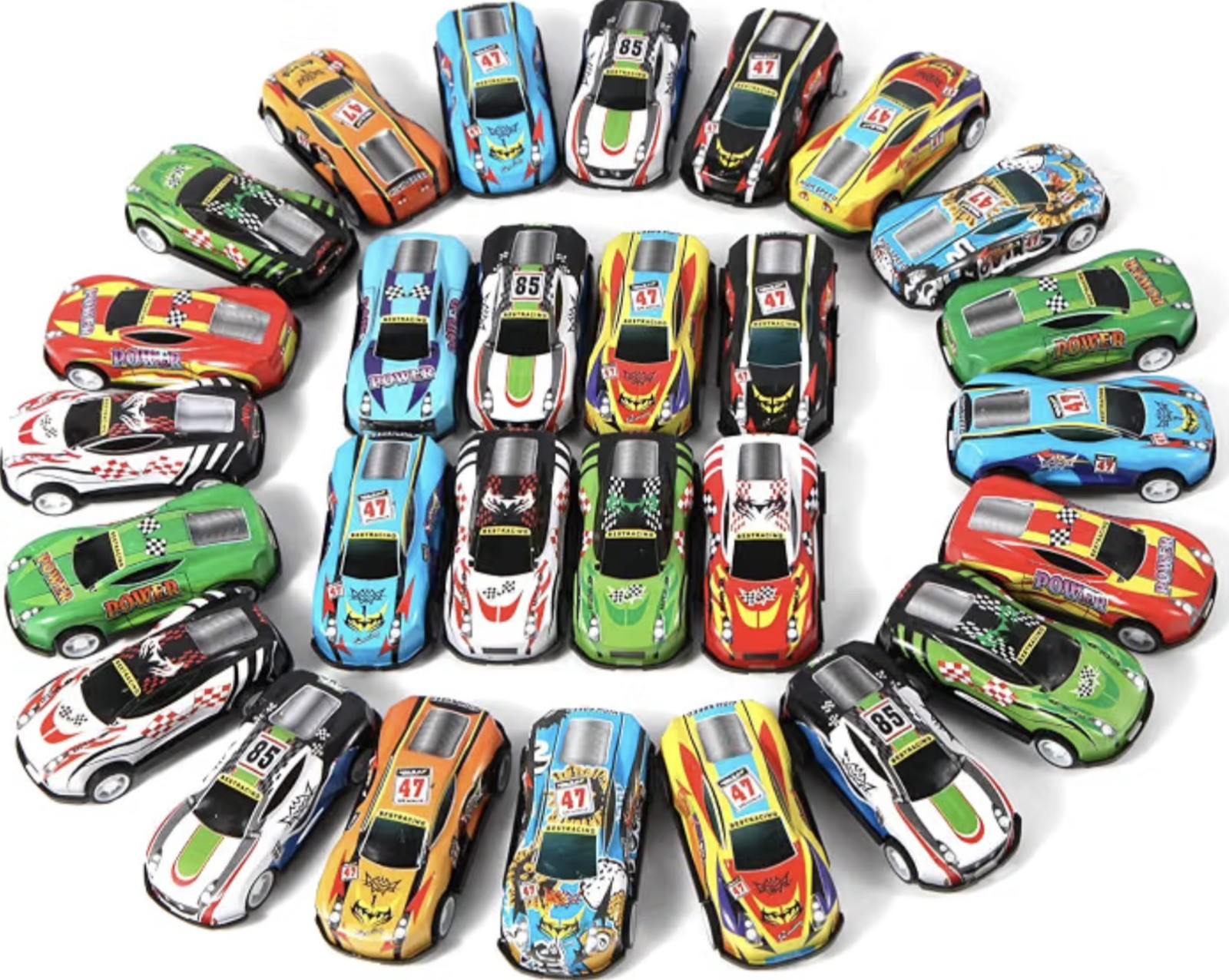 5 Mini Pull Back Cars for Kids Toddlers Child Party Favors Random Pattern #3
