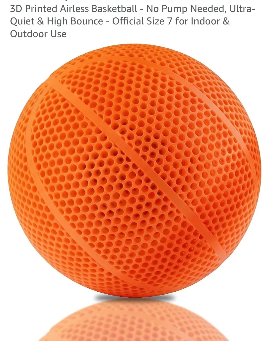 🏀 Playable Airless Basketball – Regulation Size 7, 3D Printed 🏀 Playable Airless Basketball – Regulation Size 7, 3D Printed