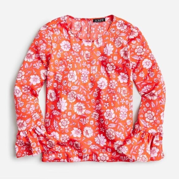 J. CREW Winter Garden Top in Poppy Fields Size S