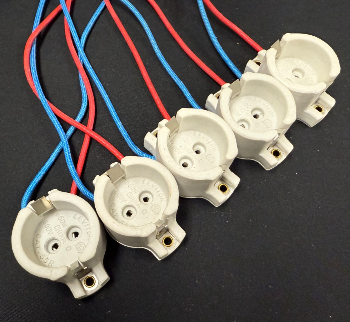 5PK Leviton 558 - PG12 base High Pressure Sodium Light Socket 12\
