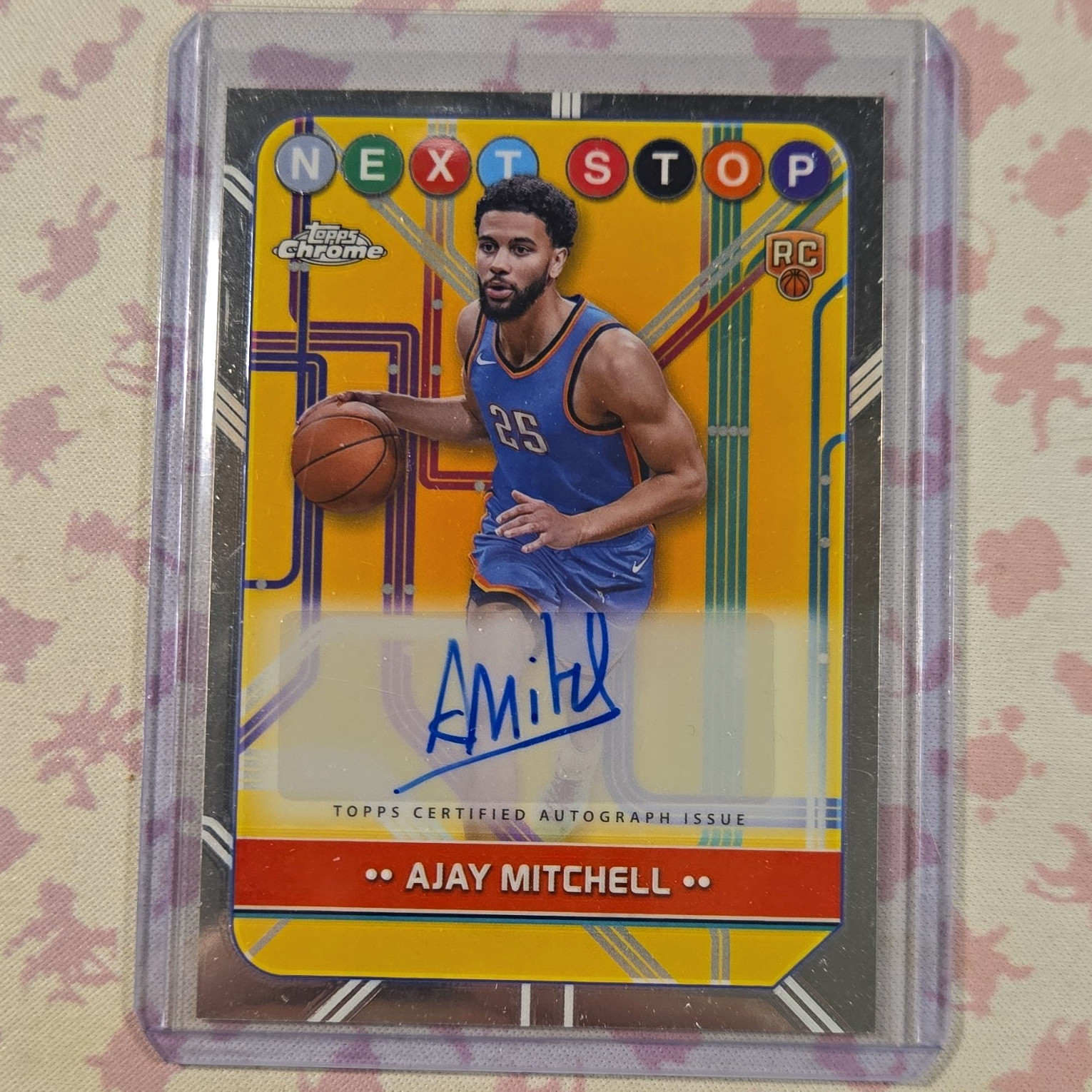 Topps 2024-25 Topps Chrome Next Stop Signatures Ajay Mitchell NSS-AM Auto RC