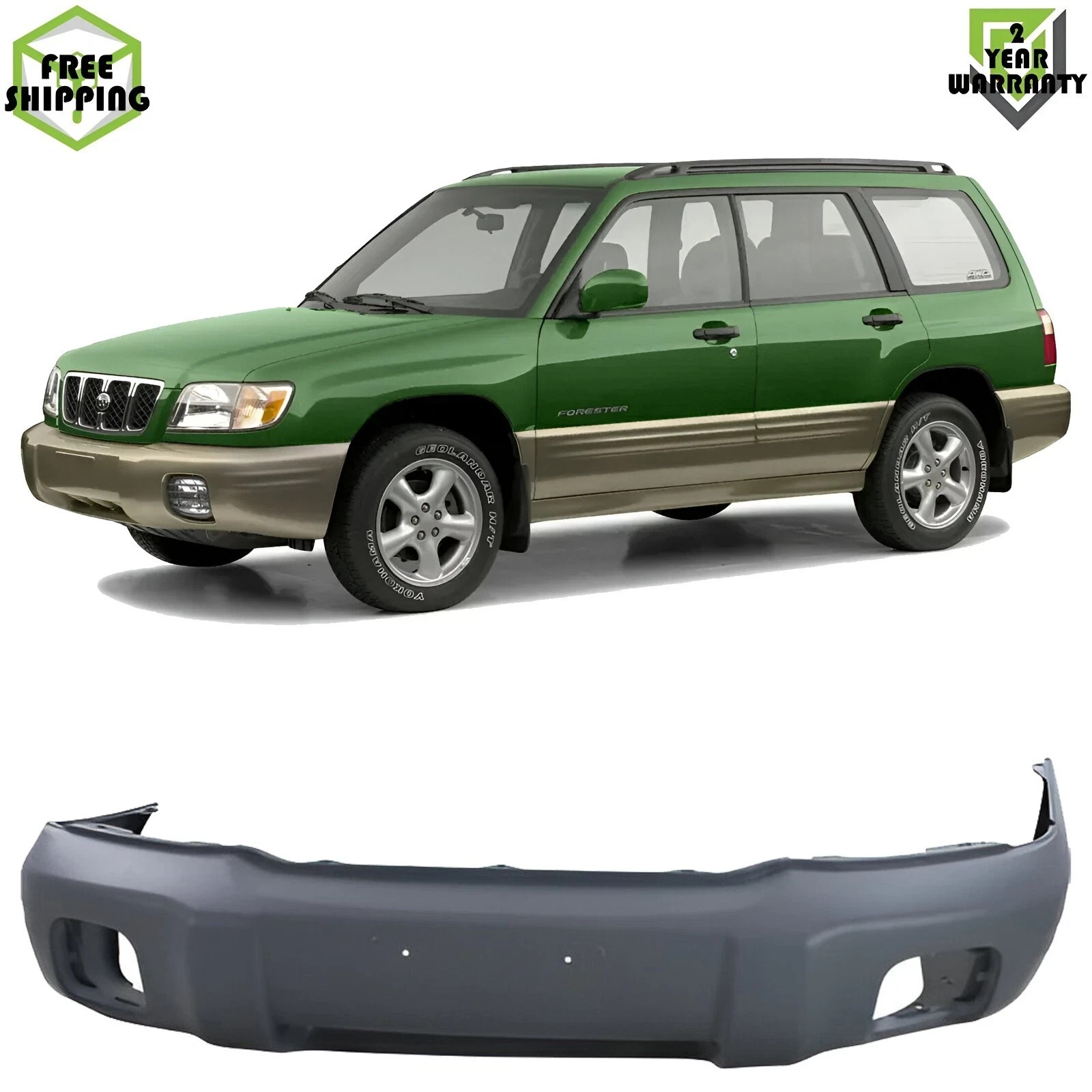Front Bumper Cover Primed Plastic For 2001-2002 Subaru Forester