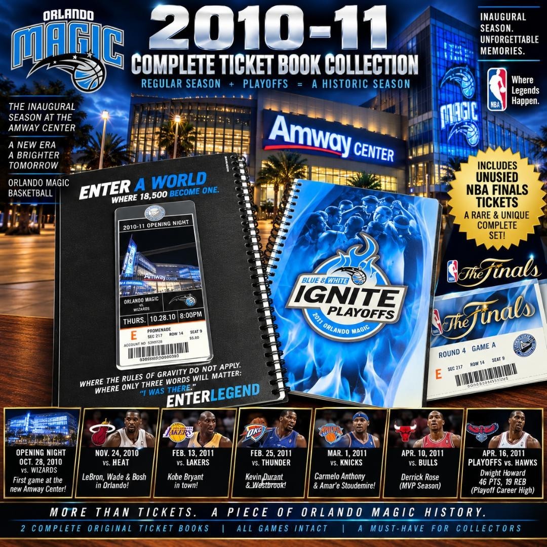 ORLANDO MAGIC 2010-11 COMPLETE SEASON & PLAYOFF TICKET BOOK COLLECTION - INAUGUR