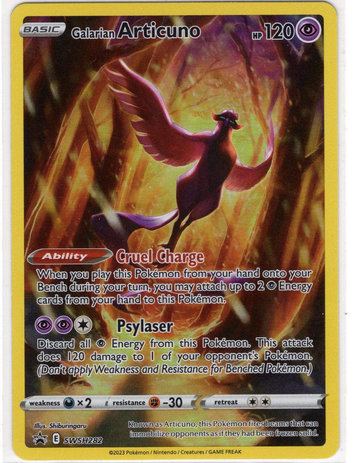 Galarian Articuno SWSH282 Holo Promo Sword & Shield Promo Pokemon Near Mint Galarian Articuno SWSH282 Holo Promo Sword & Shield Promo Pokemon Near Mint