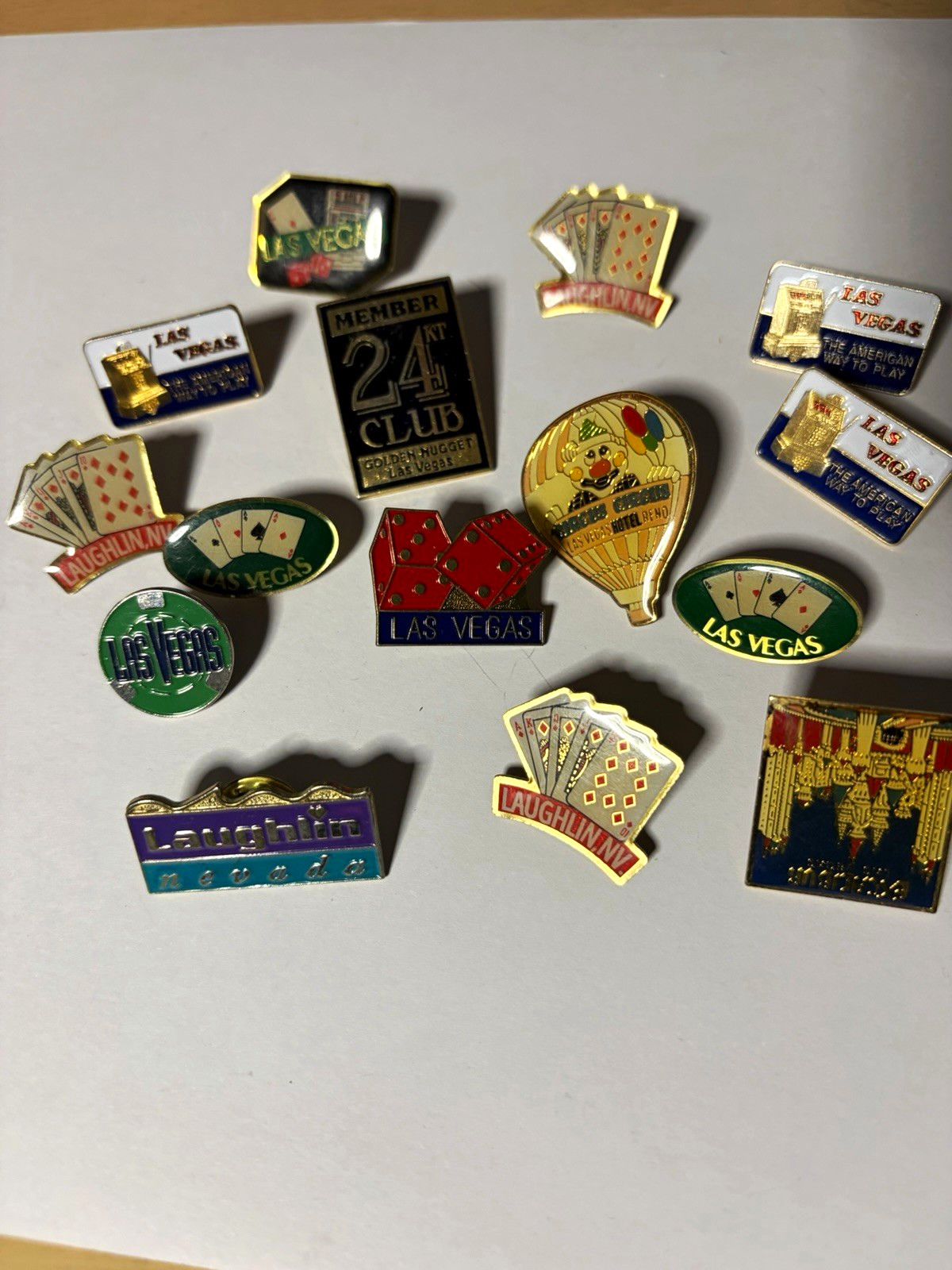 Lot of 12 Las Vegas & Laughlin Nevada Casino Souvenir Enamel Pinback Pins Lot of 12 Las Vegas & Laughlin Nevada Casino Souvenir Enamel Pinback Pins