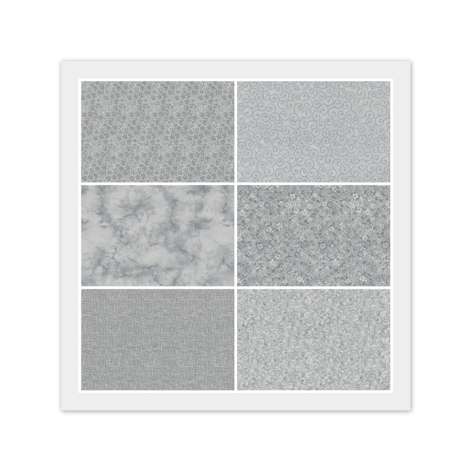 Gray FAT QUARTERS: 6) 18\