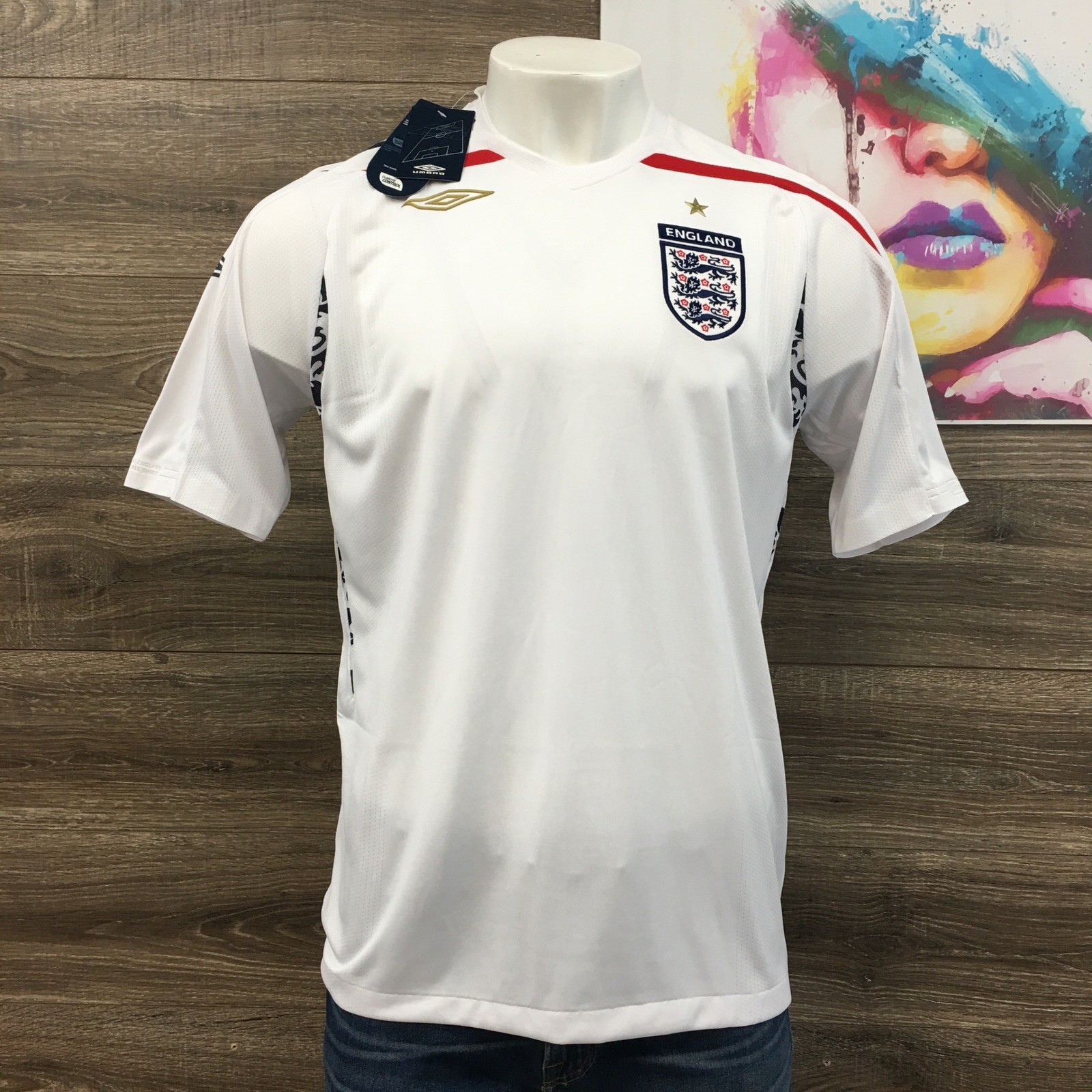NEW Umbro 2008 England National Team Soccer Jersey Mens Large White Football NEW Umbro 2008 England National Team Soccer Jersey Mens Large White Football