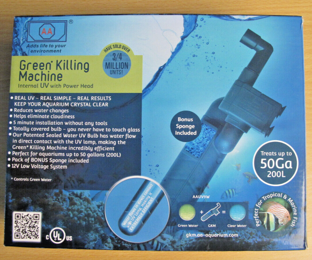 AA AQUARIUM 50gal Green Killing Machine Internal UV Power Head, GKM9W OPEN BOX AA AQUARIUM 50gal Green Killing Machine Internal UV Power Head, GKM9W OPEN BOX