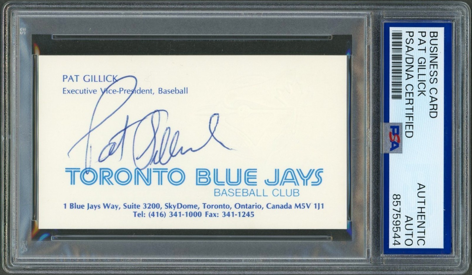 Pat Gillick SIGNED Business Card Vintage HOF Toronto Blue Jays PSA Auto WOW Pat Gillick SIGNED Business Card Vintage HOF Toronto Blue Jays PSA Auto WOW