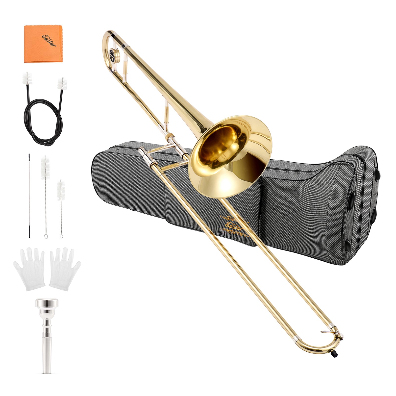Eastar ETB-330 Student Tenor Trombone Bb Brass Gold Plated Case