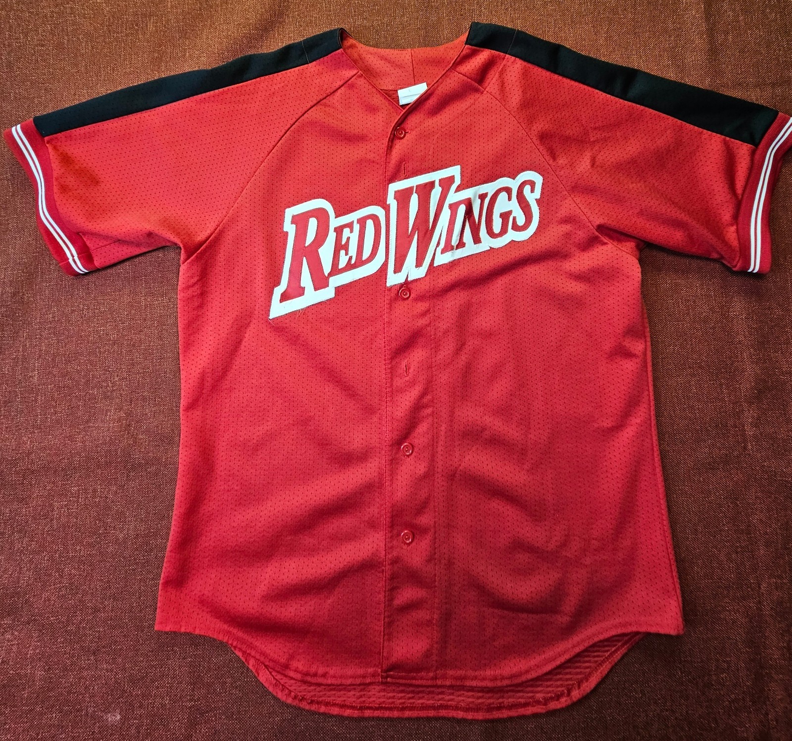 Vtg 90s Majestic Detroit Red Wings Baseball Jersey Size L Made in USA Vtg 90s Majestic Detroit Red Wings Baseball Jersey Size L Made in USA