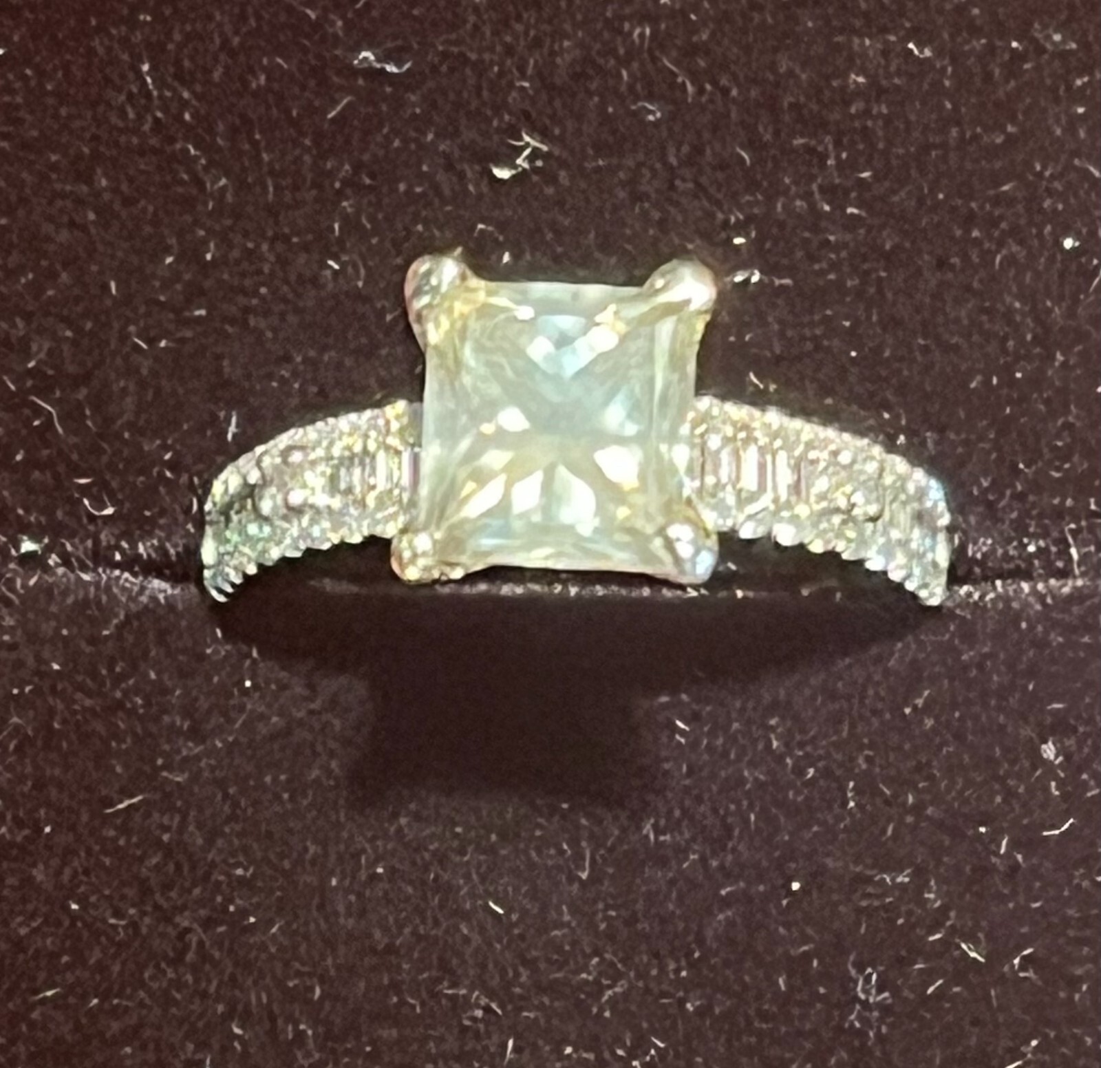 GIA Rectangular Modified Brilliant Diamond Ring, 1.94 carat: size 6 1/2