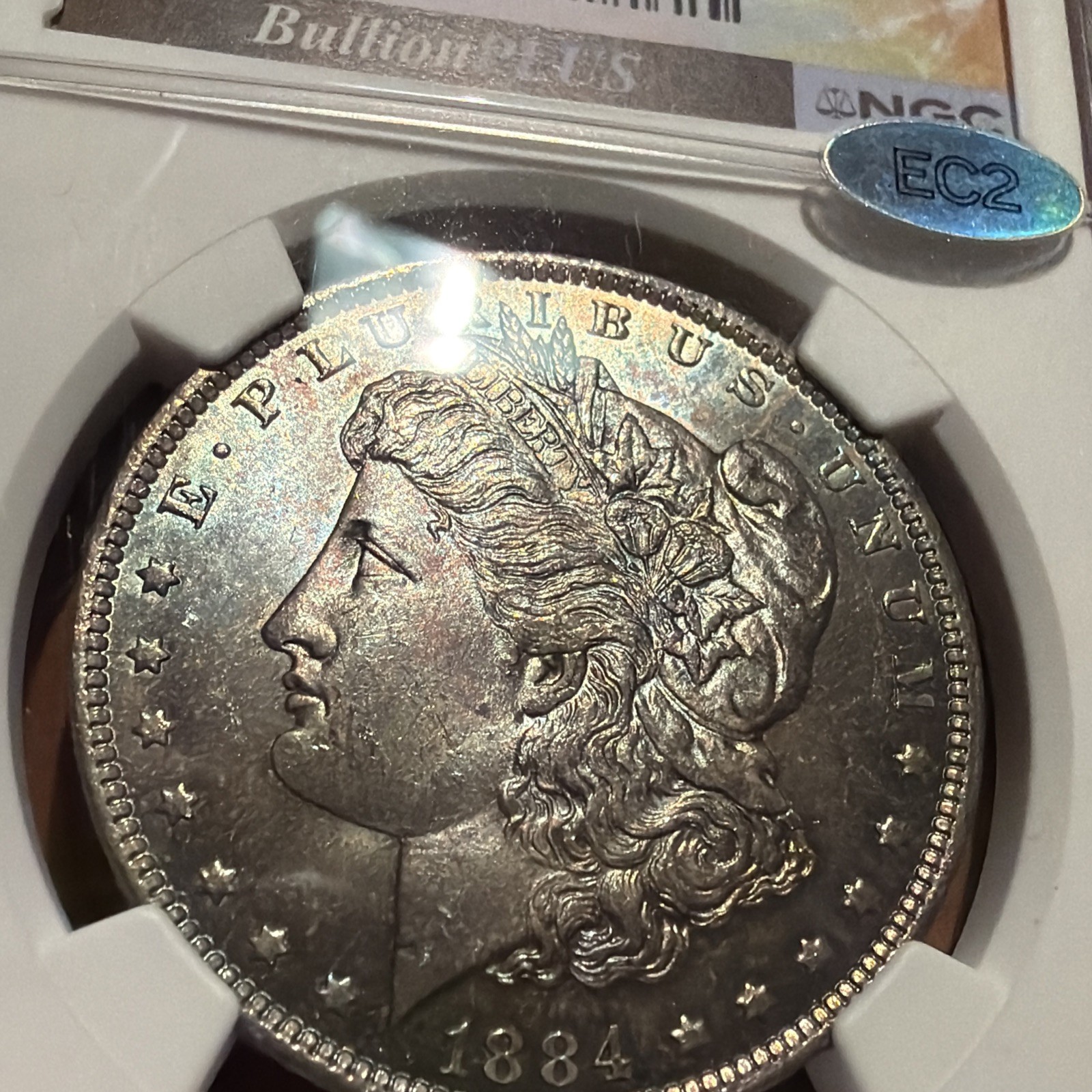 1884-O Morgan Silver Dollar NGC MS64 Toned Bullion Plus Eye Candy Series 2