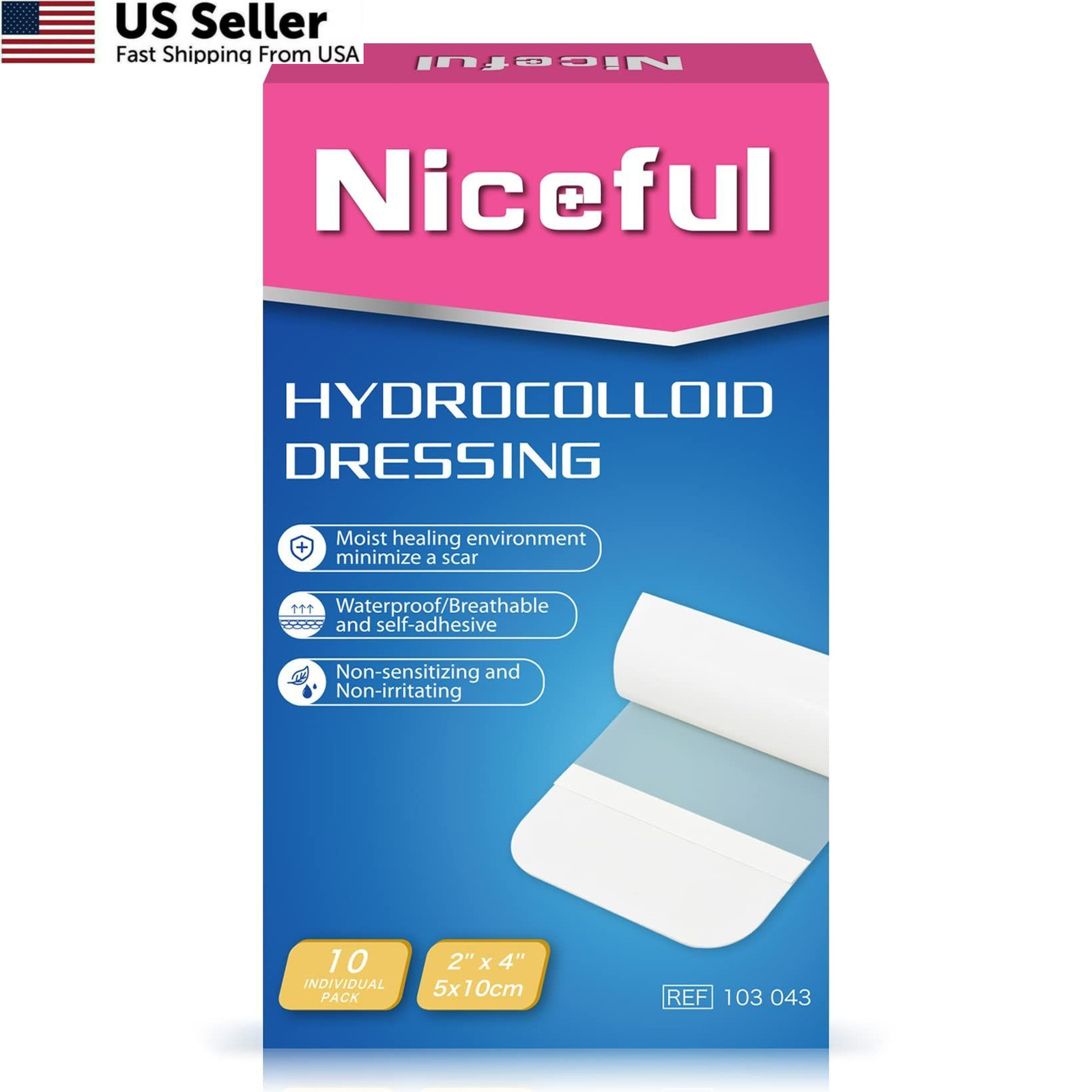 Niceful 10 Count Hydrocolloid Bandages Large, 2\