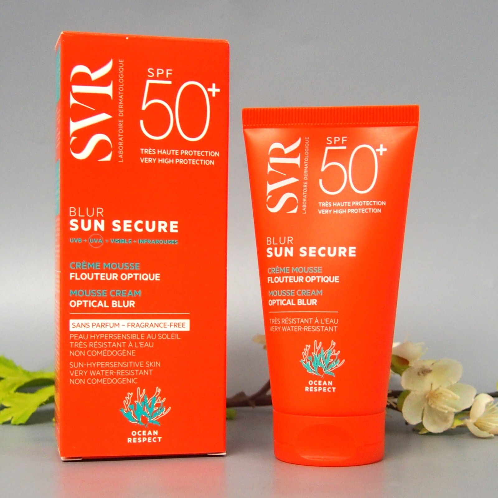 SVR Sun Secure SPF50 Optical Blur Mousse Cream Fragrance Free 50ml EXP 05/2028