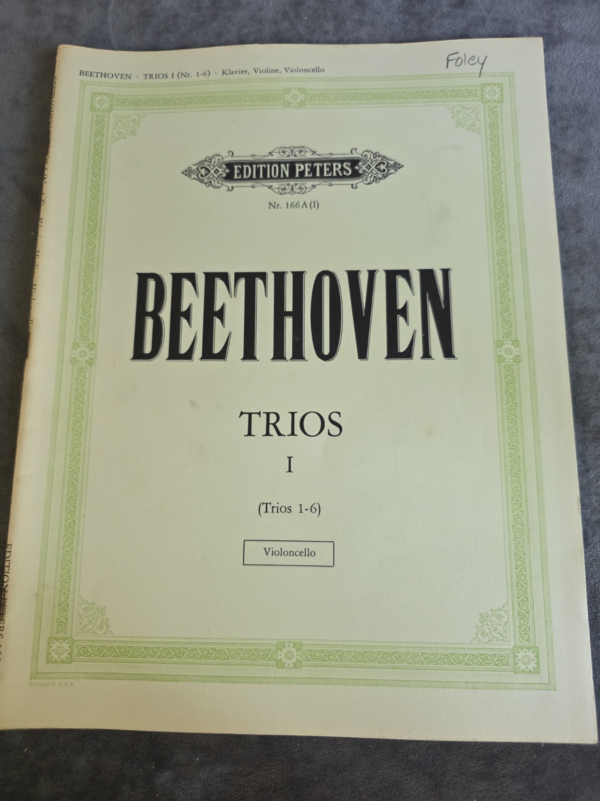 Beethoven Trios I (1-6) Piano Violin Cello Sheet Music Classical Edition Peters