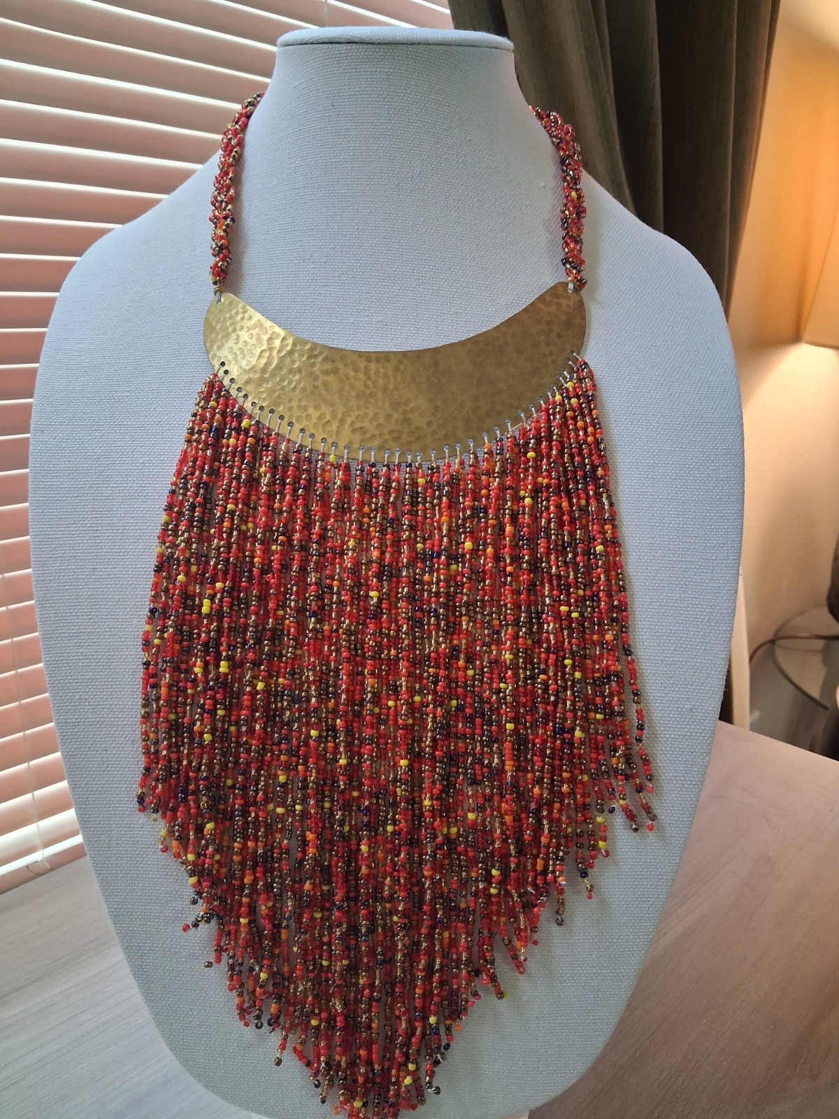 Stunning bib necklace with signature 