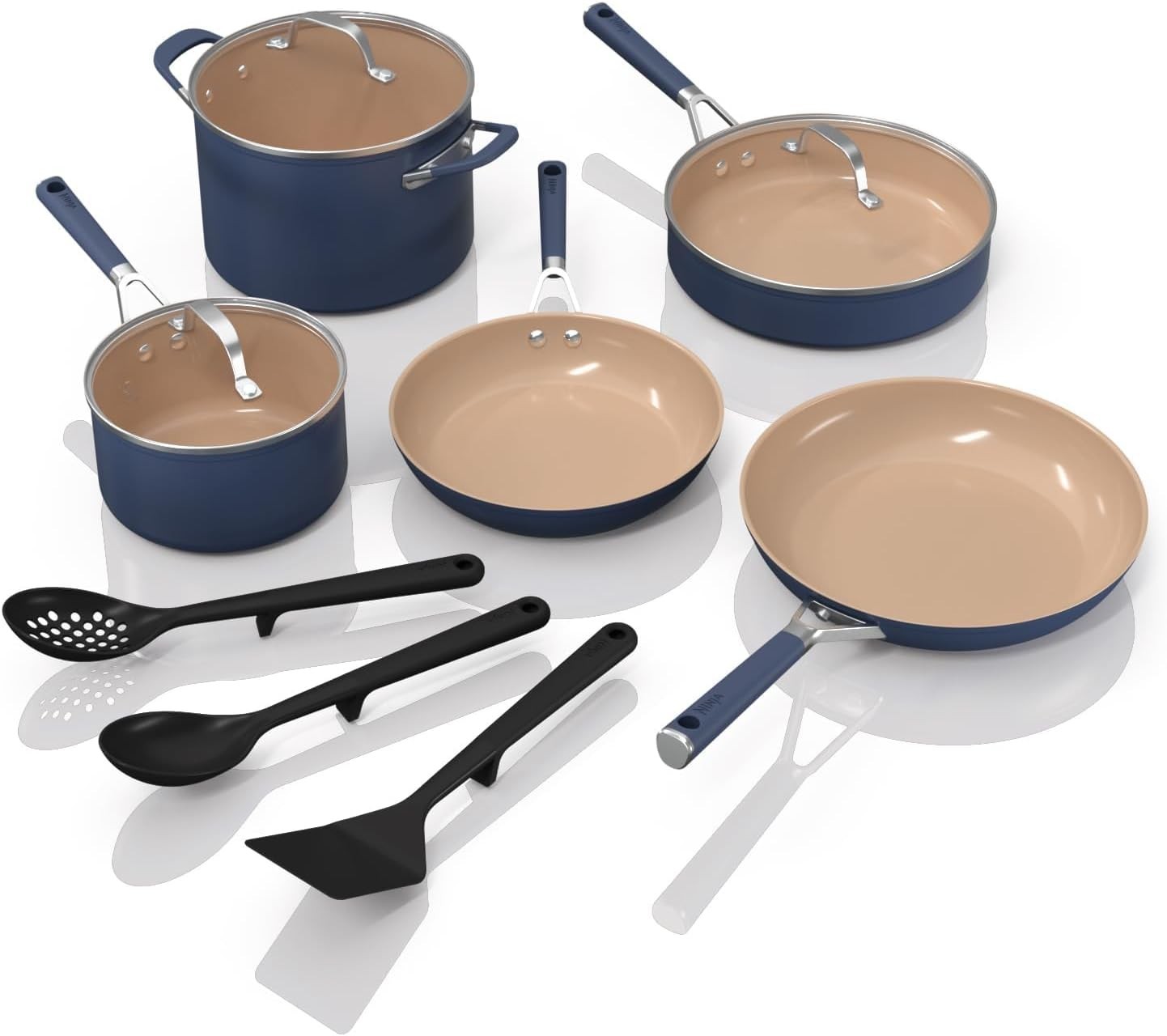 Ninja Ceramic Cookware Set, Extended Life 11-Piece Kitchen Cookware CW49011