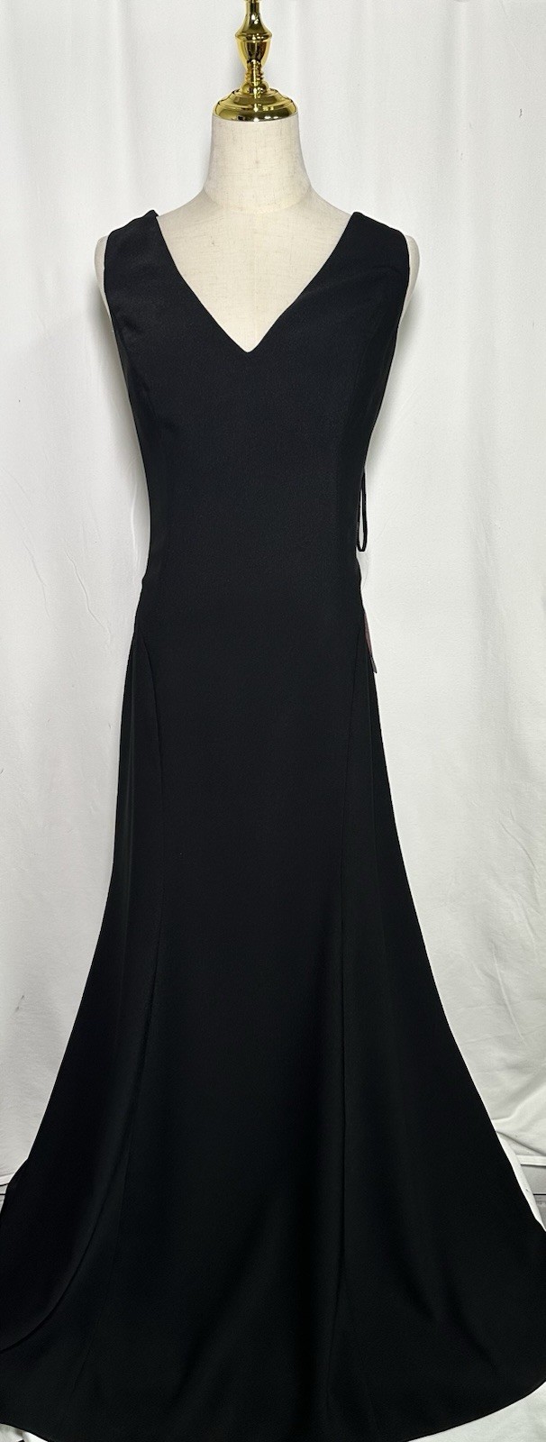 Vivian Diamond Dessy Collection Dress Maxi 14R Gown Formal Evening Black New